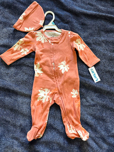 Carter pink floral - 3-6m,