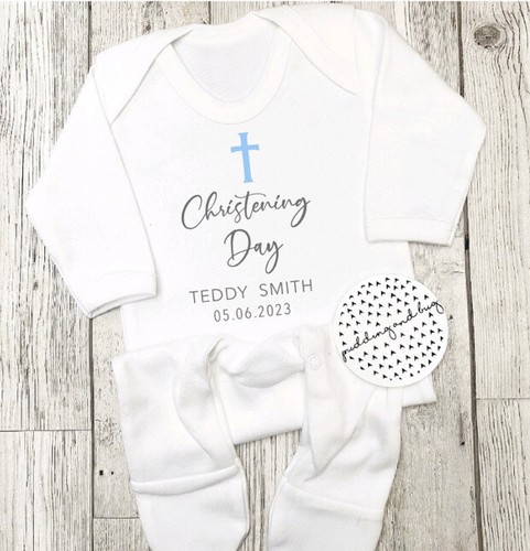 Christening day baby - christening, romper