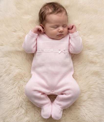 Baby girl knitted sleepsuit - knitted,